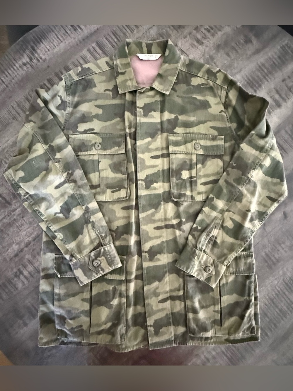 Mango Men's Camouflage Field Jacket - Olive & Khaki